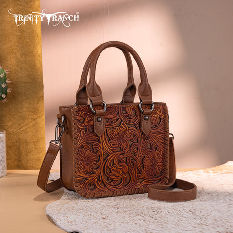 Trinity Ranch Floral Tooled Collection Mini Tote/Crossbody