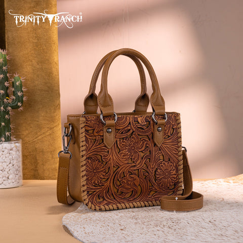 Trinity Ranch Floral Tooled Collection Mini Tote/Crossbody