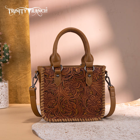 Trinity Ranch Floral Tooled Collection Mini Tote/Crossbody