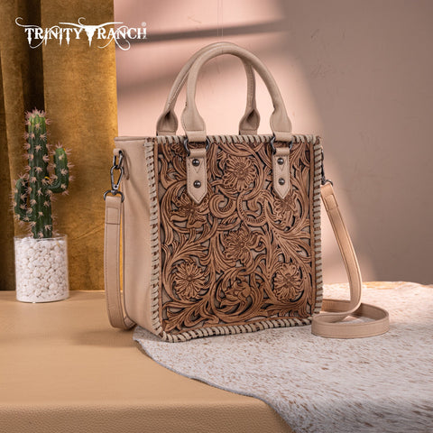 Trinity Ranch Floral Tooled Collection Tote/Crossbody