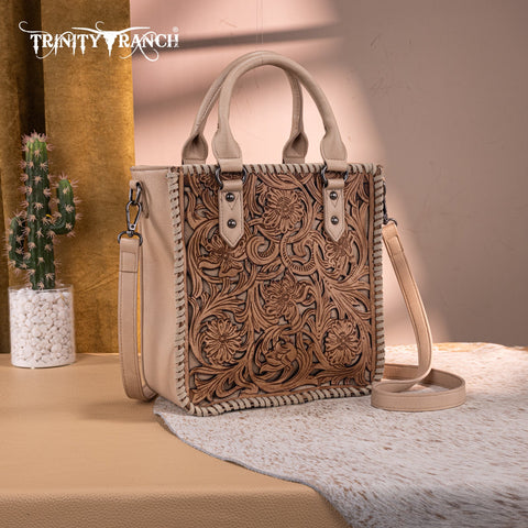 Trinity Ranch Floral Tooled Collection Tote/Crossbody