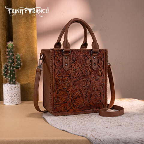 Trinity Ranch Floral Tooled Collection Tote/Crossbody