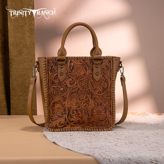 Trinity Ranch Floral Tooled Collection Tote/Crossbody