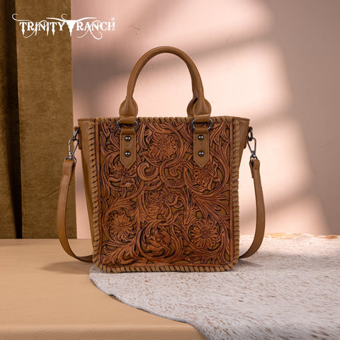 Trinity Ranch Floral Tooled Collection Tote/Crossbody