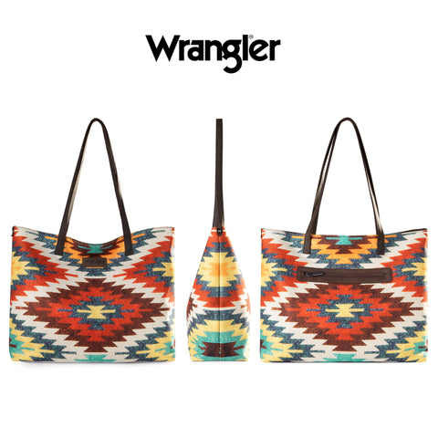 Wrangler Southwestern Canvas Tote Bag