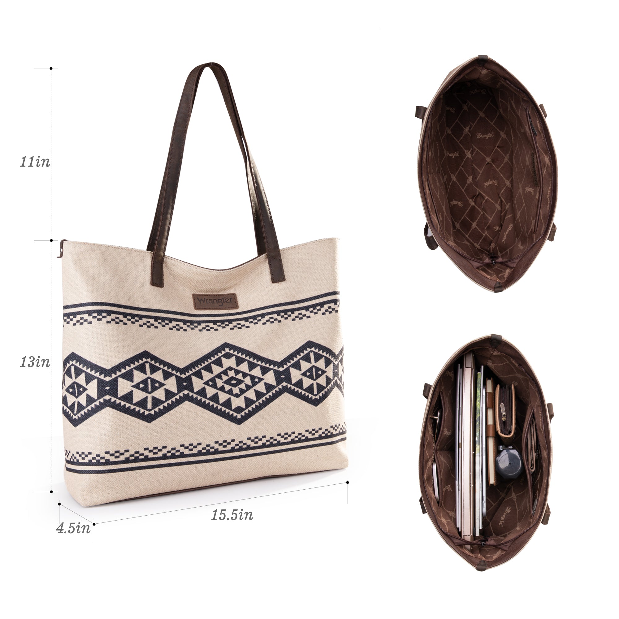 Wrangler Southwestern Canvas Tote Bag