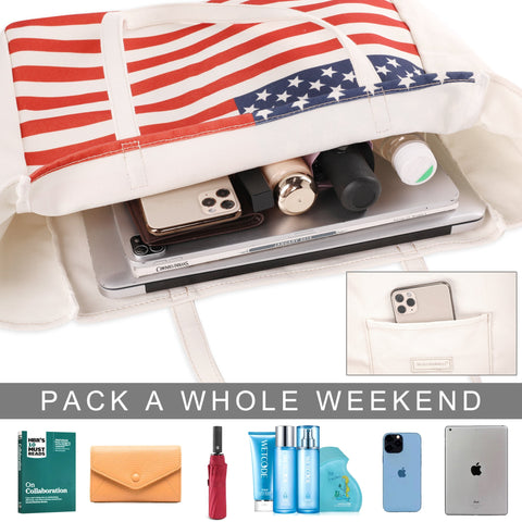 US04-138 Montana West American Pride Large Canvas Tote
