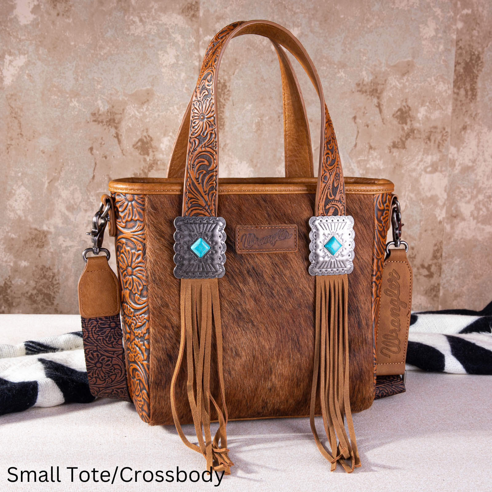 Wrangler Cowhide Fringe Concealed Carry Tote