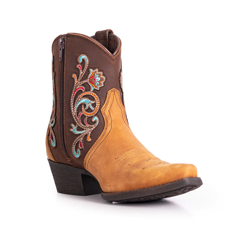 Montana West Women's Western Embroidered Cowgirl Boots - Full Grain Leather, Snip Toe