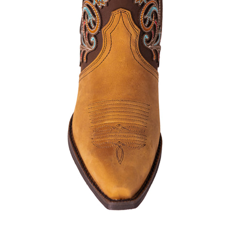 Montana West Women's Western Embroidered Cowgirl Boots - Full Grain Leather, Snip Toe