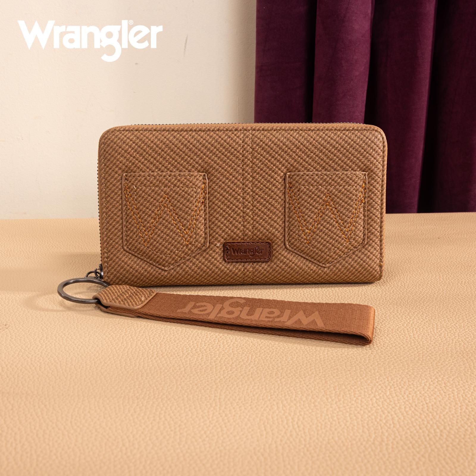 Wrangler Large Wristlet Wallet for Women with Distinctive 'W' Embroidery