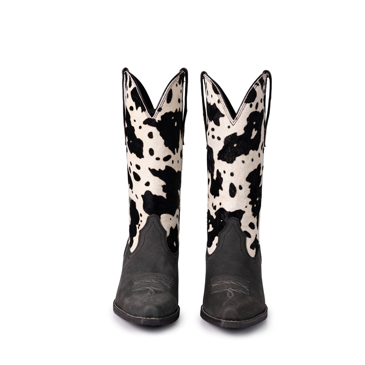 Montana West Women's Western Cow Print Cowgirl Boots - Full Grain Leather, Snip Toe