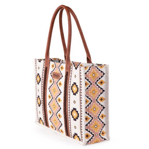 Wrangler Southwestern Aztec Print Canvas Wide Tote