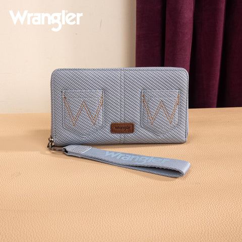 Wrangler Large Wristlet Wallet for Women with Distinctive 'W' Embroidery