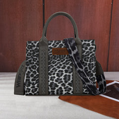 Wrangler Leopard Print Concealed Carry Tote/Crossbody -Leopard