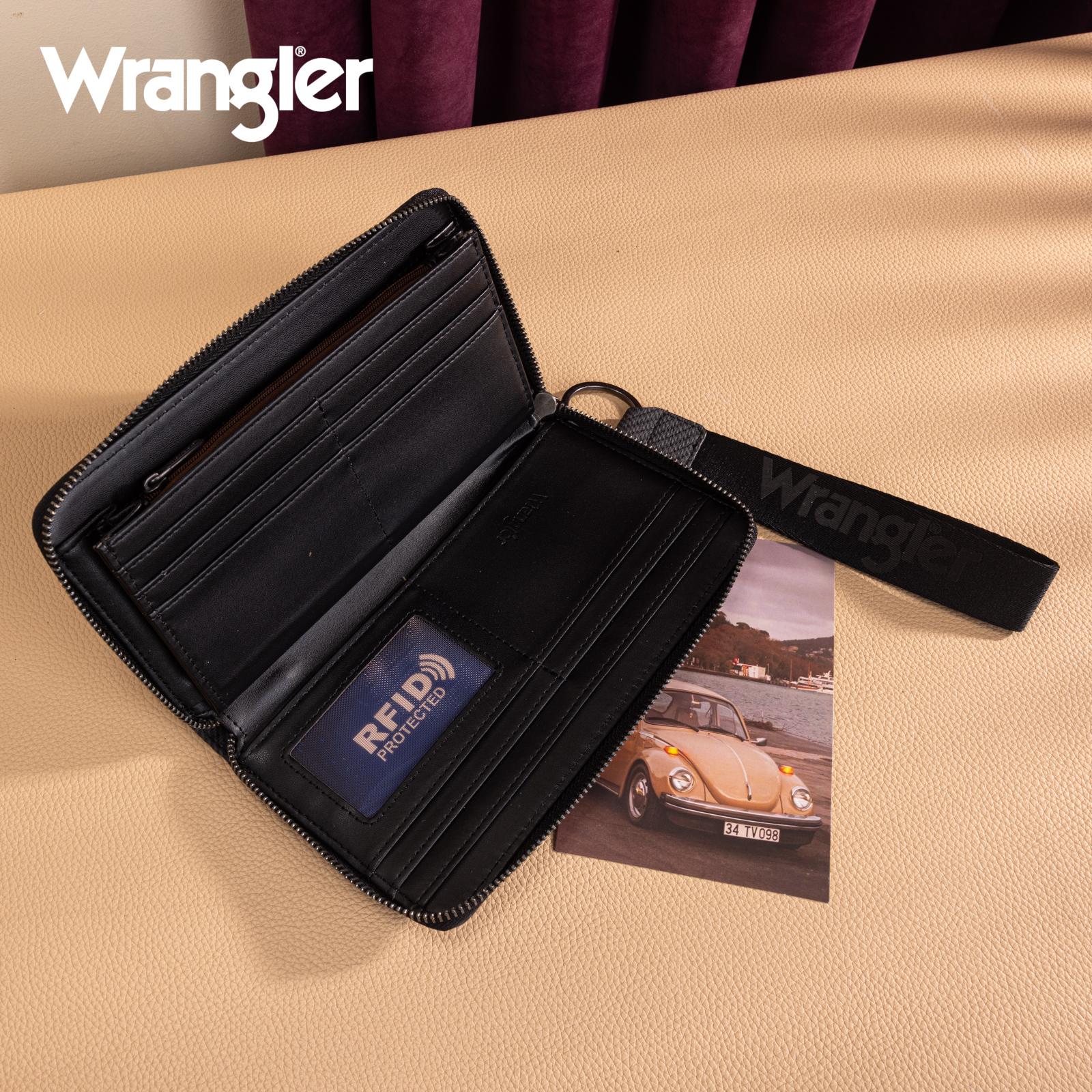 Wrangler Large Wristlet Wallet for Women with Distinctive 'W' Embroidery