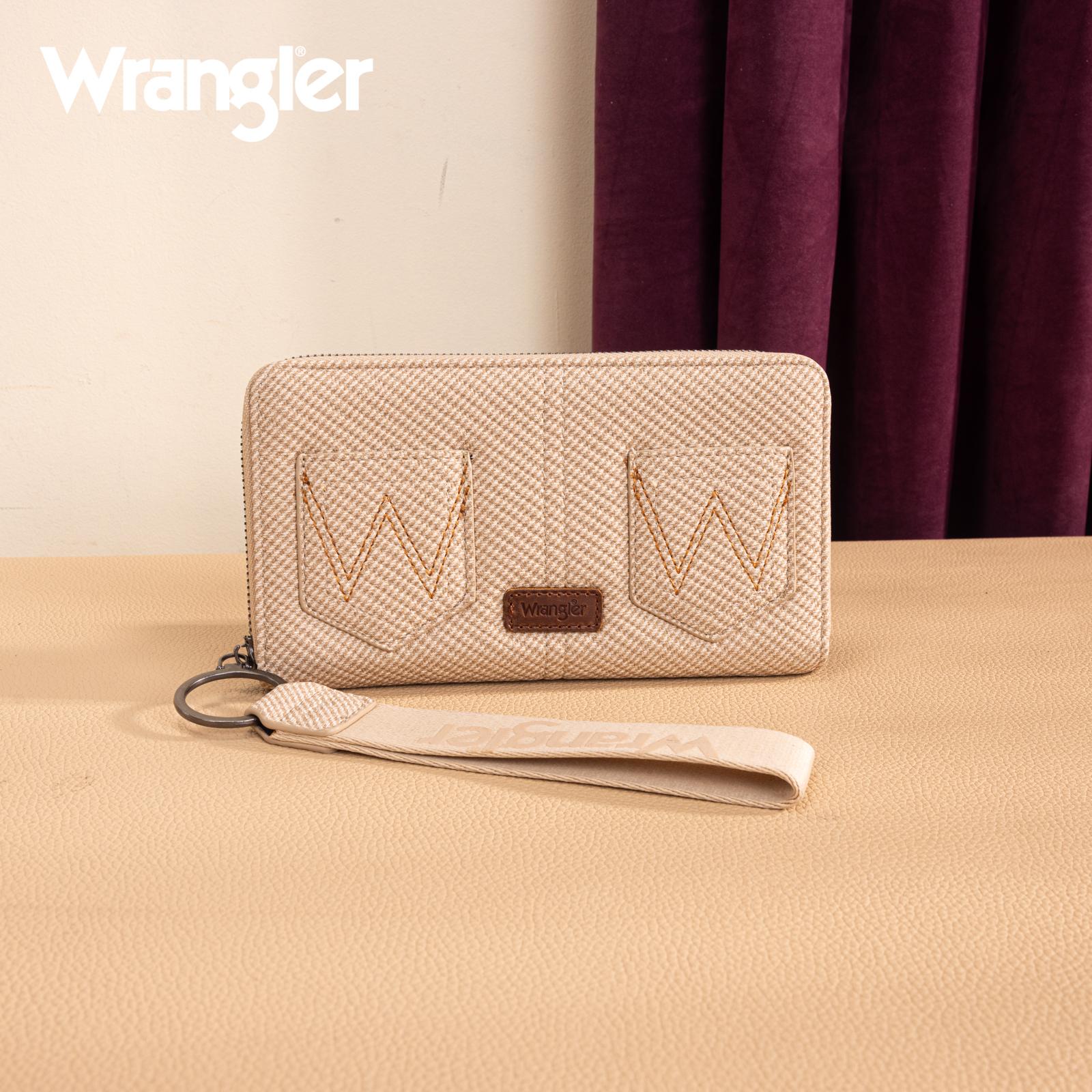 Wrangler Large Wristlet Wallet for Women with Distinctive 'W' Embroidery