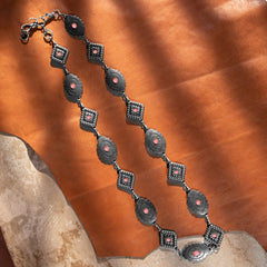 Rustic Couture  Western Stone Concho Link Chain Belt - Cowgirl Wear