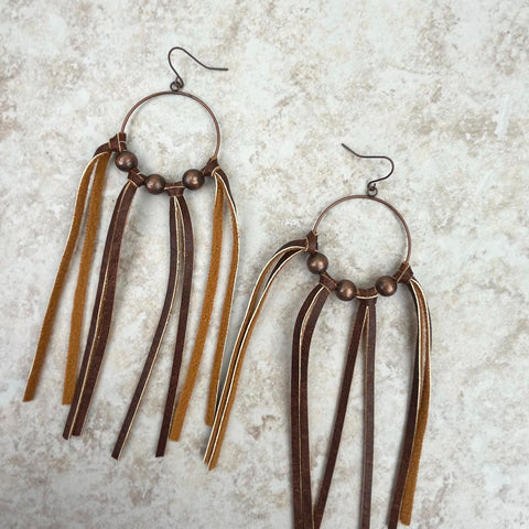 Hoop with Navajo pearls tassel Earrings