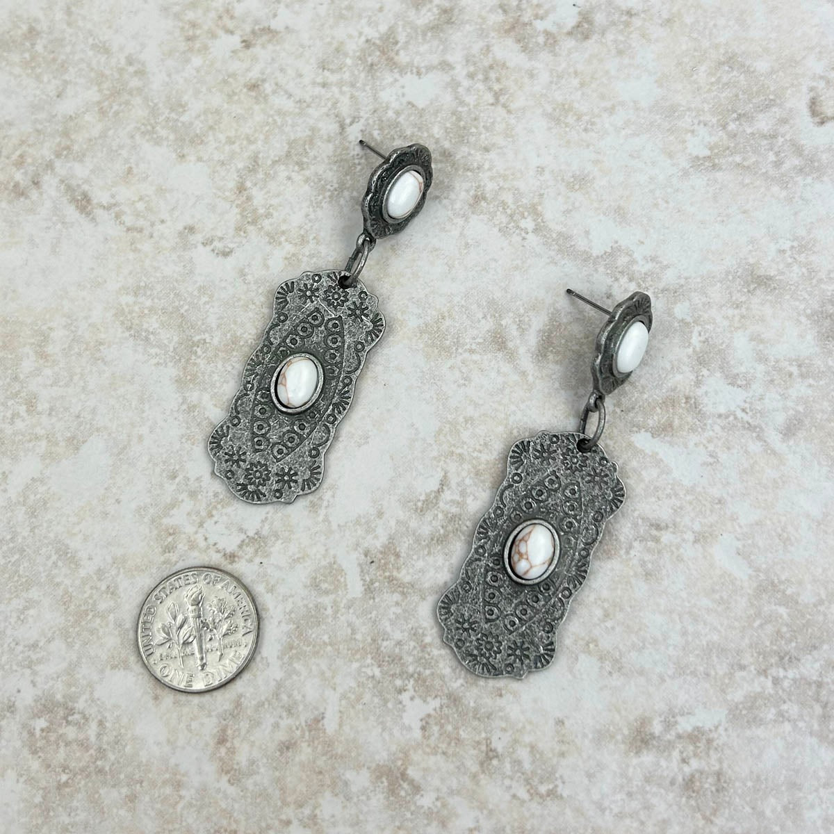 Silver metal with red stone Earrings