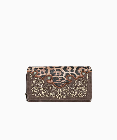 Montana West Embroidered Floral Leopard Concealed Carry Tote - Montana West World