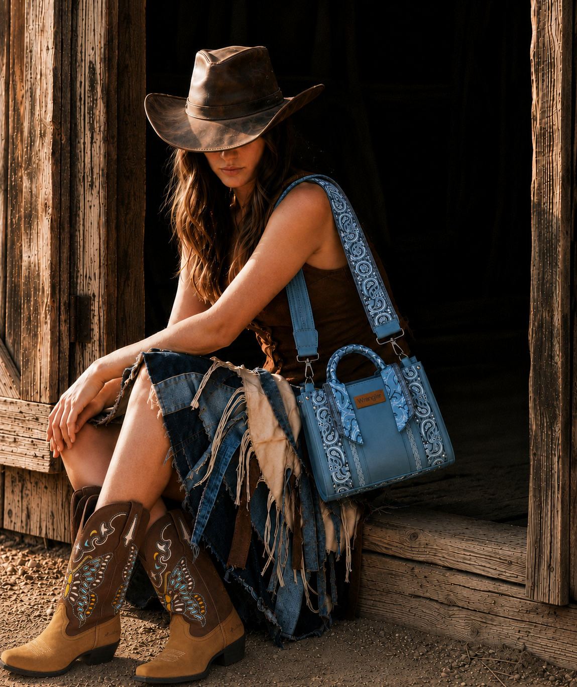 Wrangler Western Desert Paisley Tote Bag