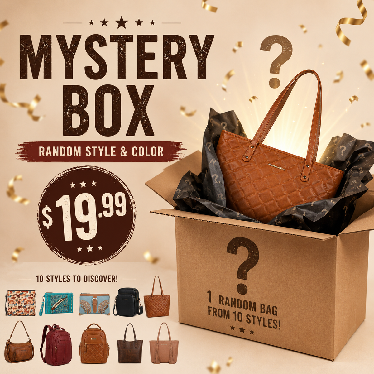 $19.99 Mystery Box – 1 Random Montana West Bag