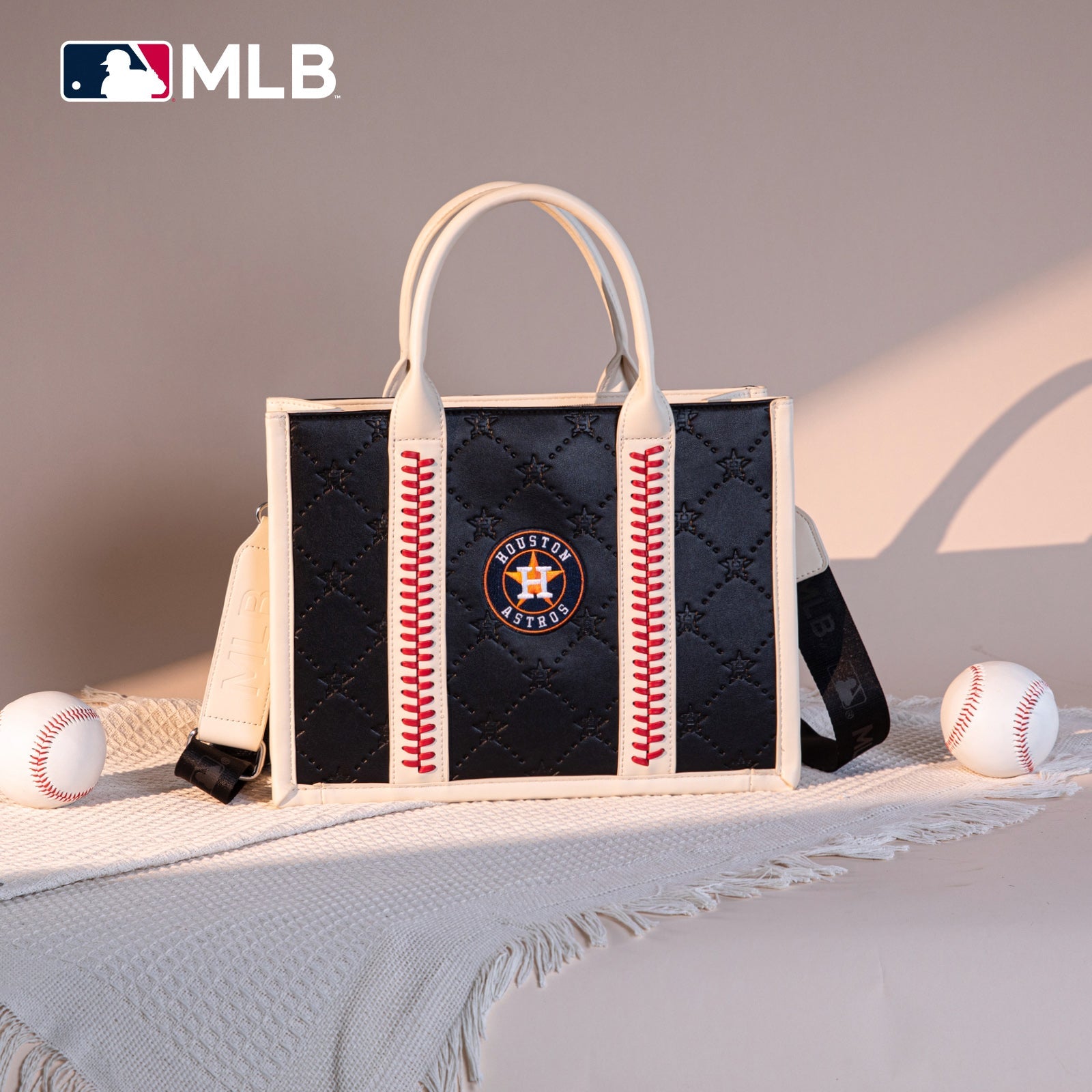 MLB-HA100-100   MLB Houston Astros Team Whipstitch Tote/Crossbody