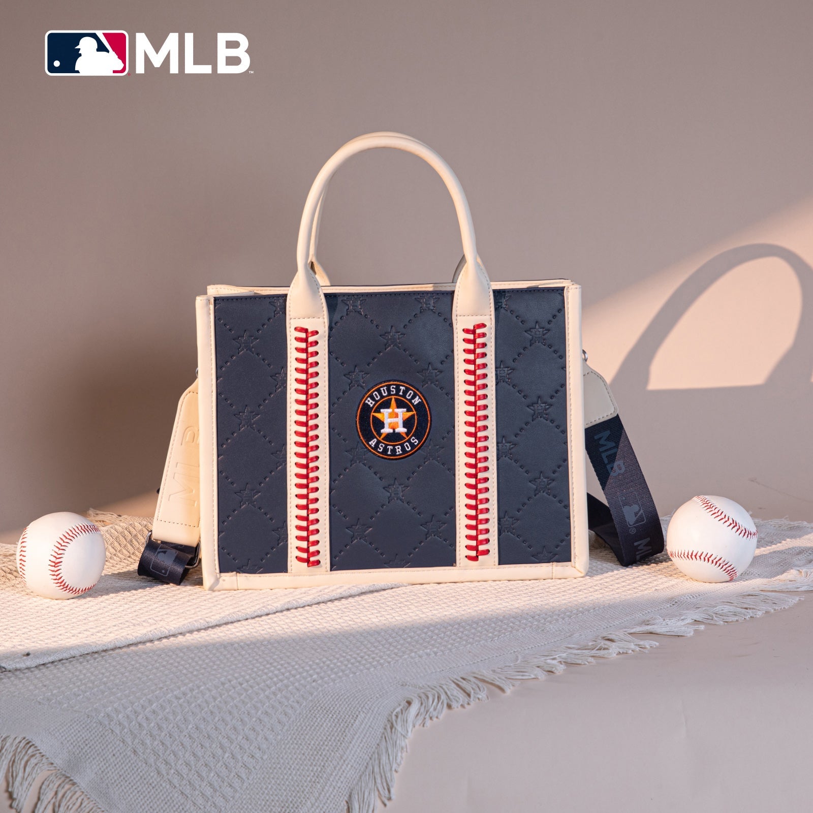 MLB-HA100-100   MLB Houston Astros Team Whipstitch Tote/Crossbody