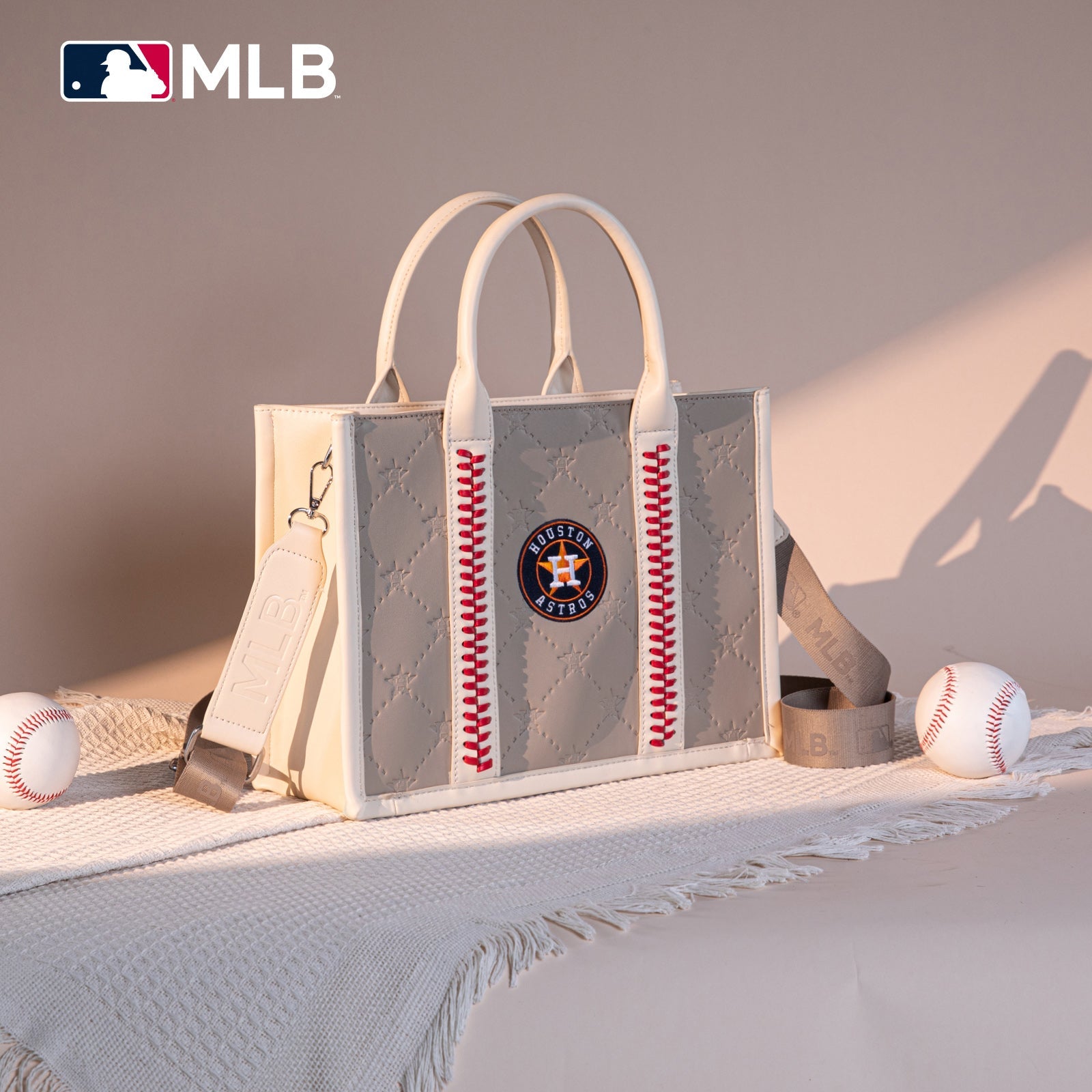 MLB-HA100-100   MLB Houston Astros Team Whipstitch Tote/Crossbody