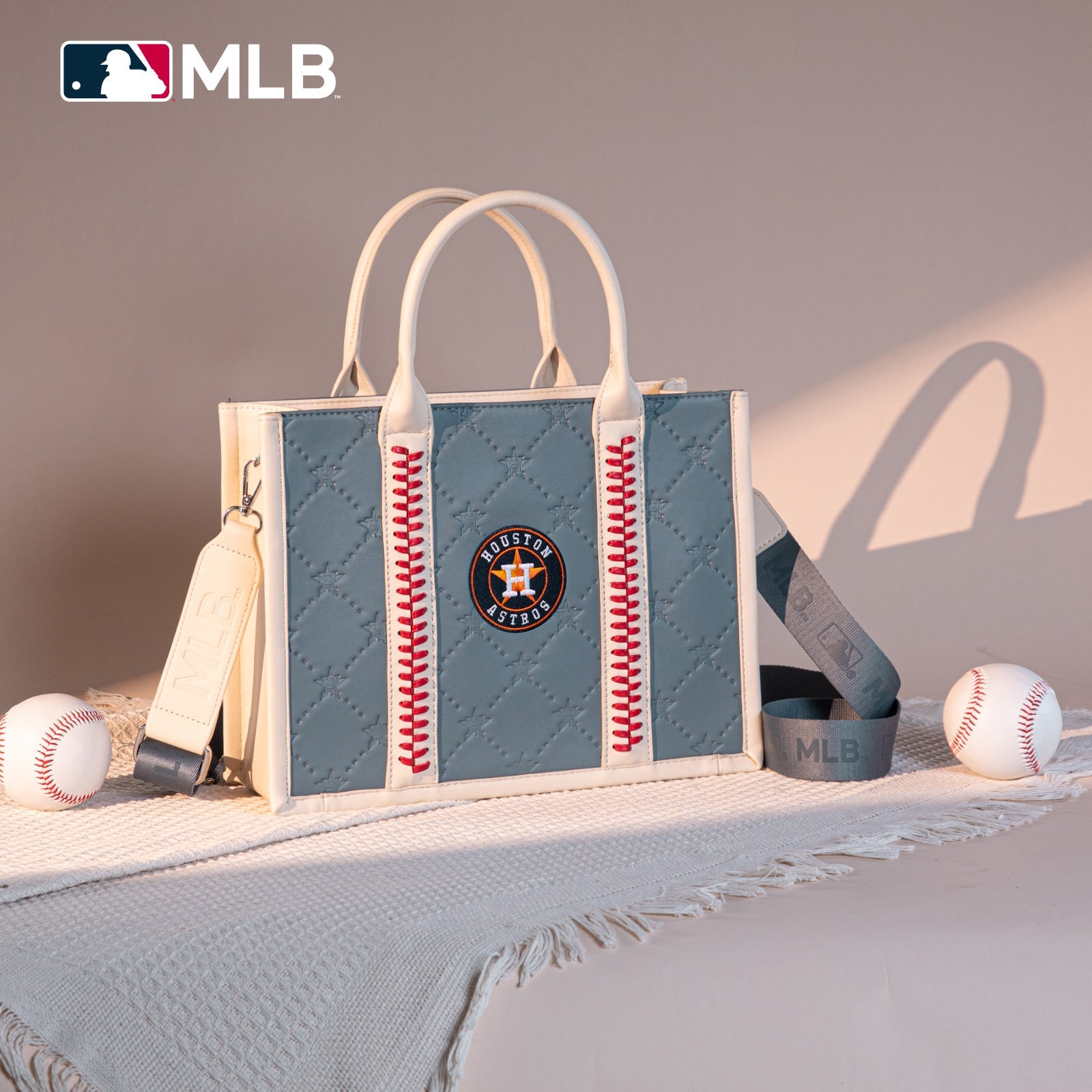 MLB-HA100-100   MLB Houston Astros Team Whipstitch Tote/Crossbody