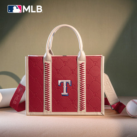 MLB Texas Rangers Leather Stitched Crossbody Bag