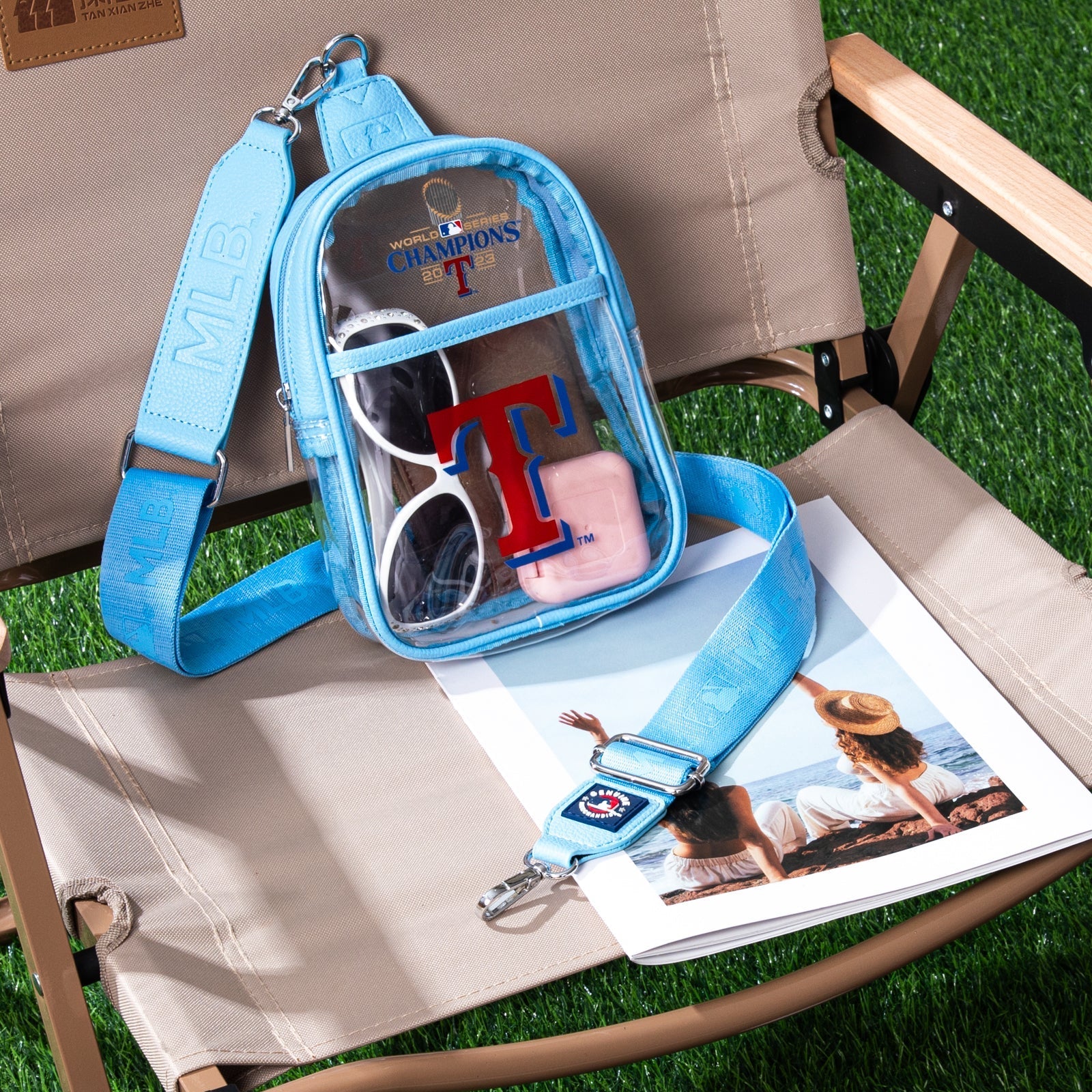 MLB Texas Rangers Clear Mini Sling Stadium Bag