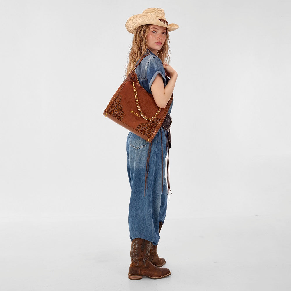 Montana West Tooled Hobo Bag