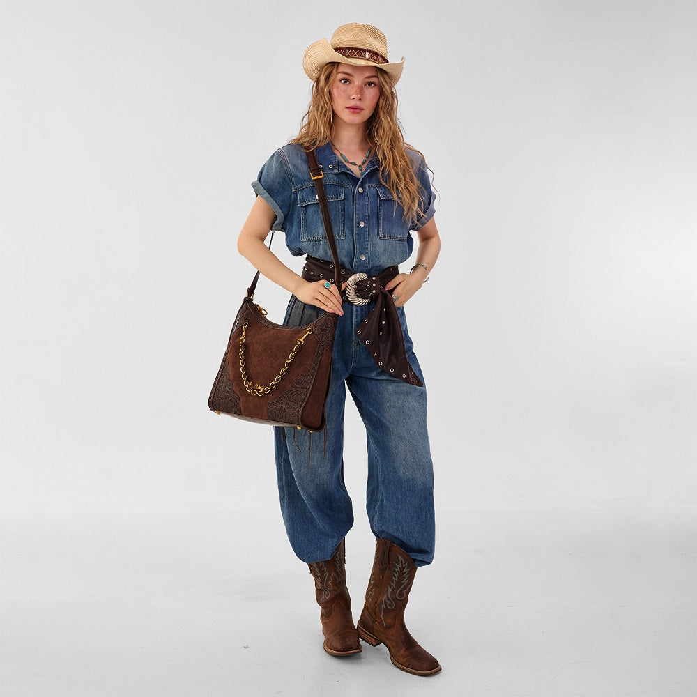 Montana West Tooled Hobo Bag