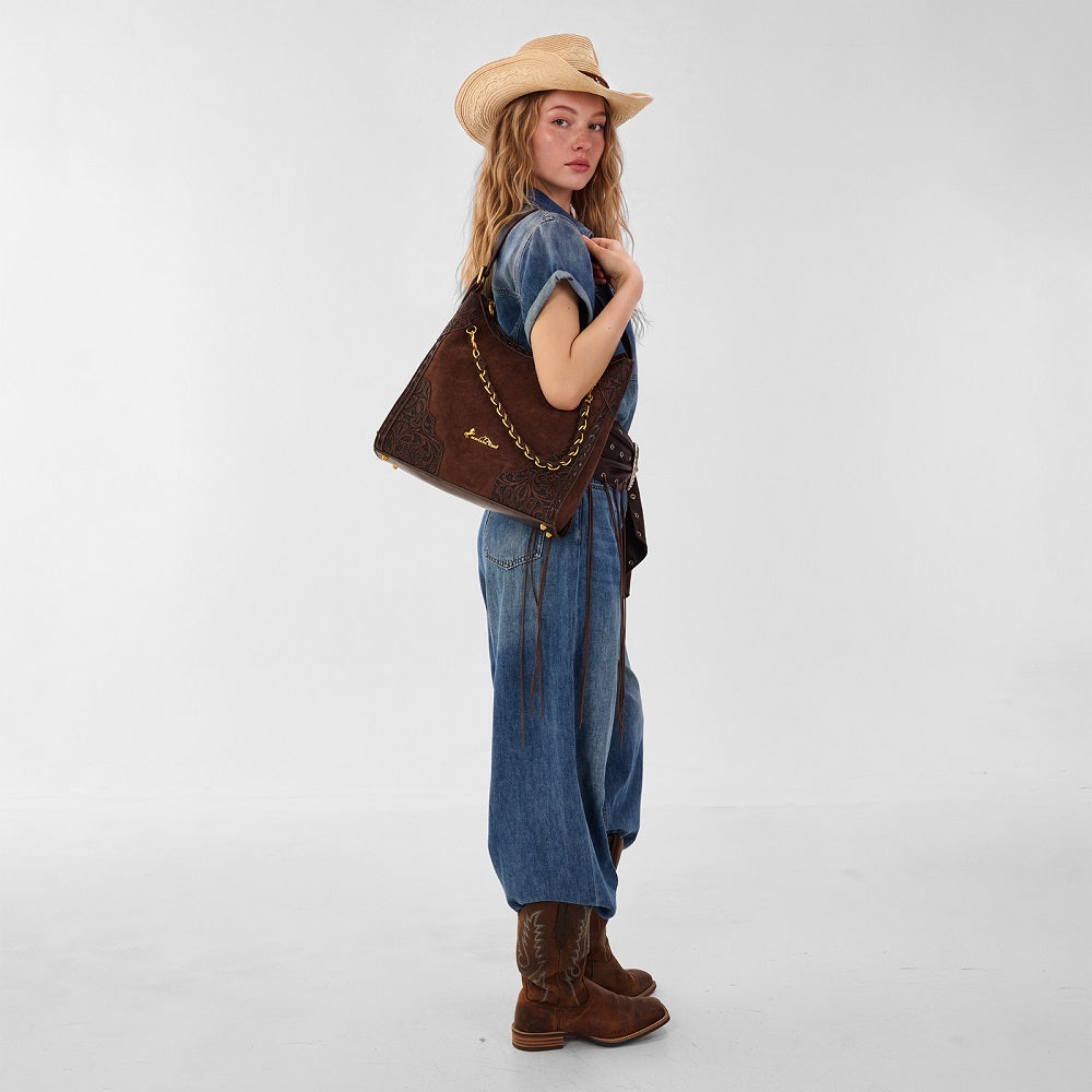 Montana West Tooled Hobo Bag