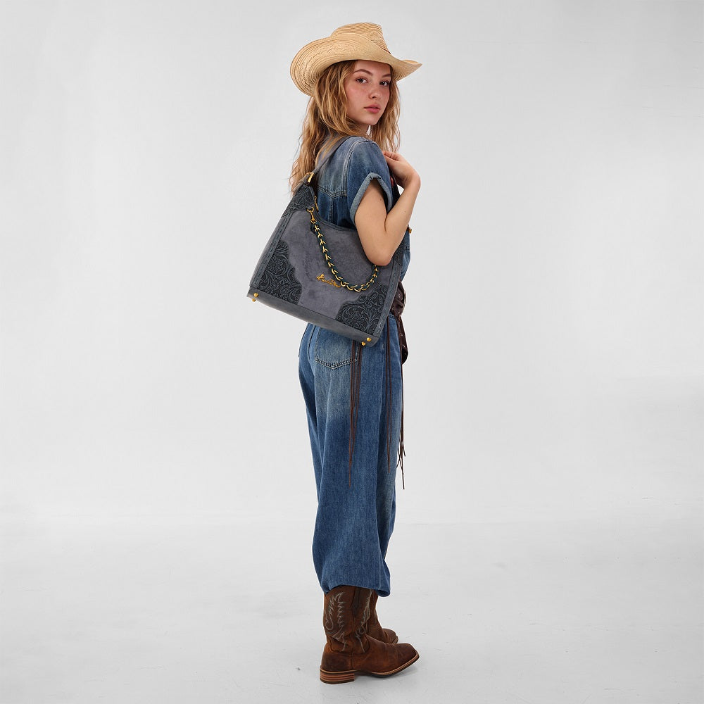 Montana West Tooled Hobo Bag