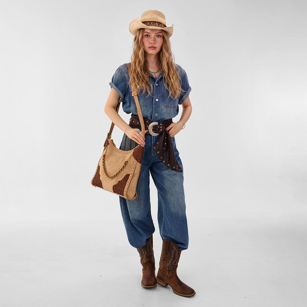 Montana West Tooled Hobo Bag