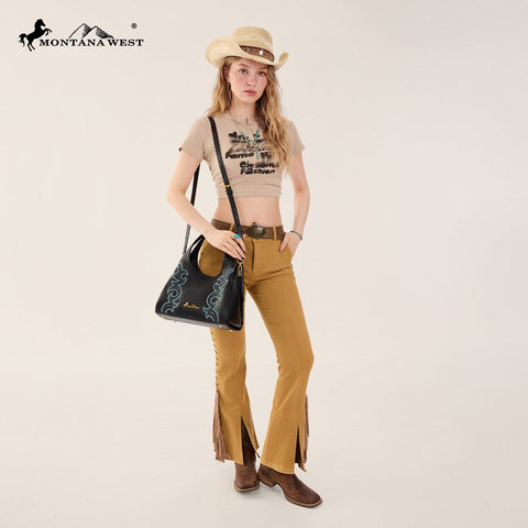 Montana West Western Embroidery Hobo/Crossbody Bag