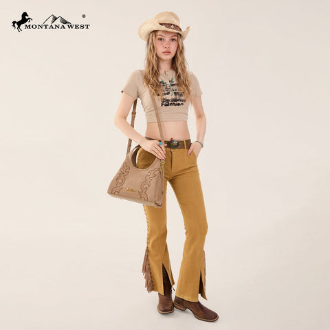 Montana West Western Embroidery Hobo/Crossbody Bag