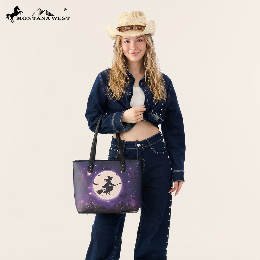 Montana West Halloween Witch Moon Tote Bag