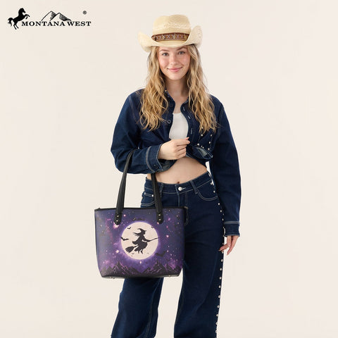 Montana West Halloween Witch Moon Tote Bag