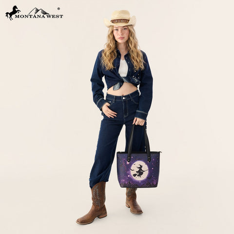 Montana West Halloween Witch Moon Tote Bag