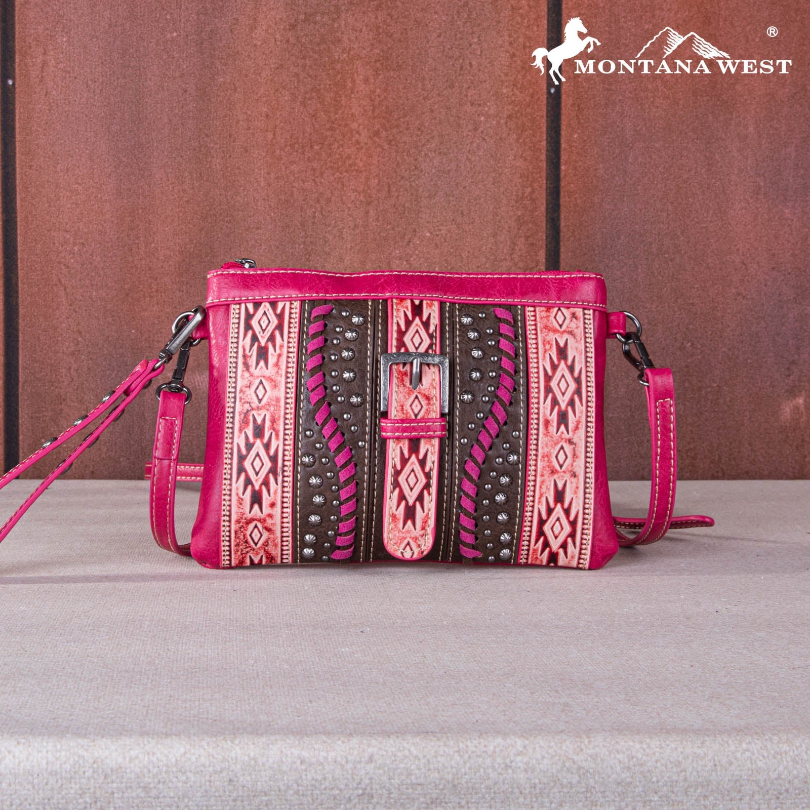 SALE Montana West Aztec Tooled Collection Clutch/Crossbody