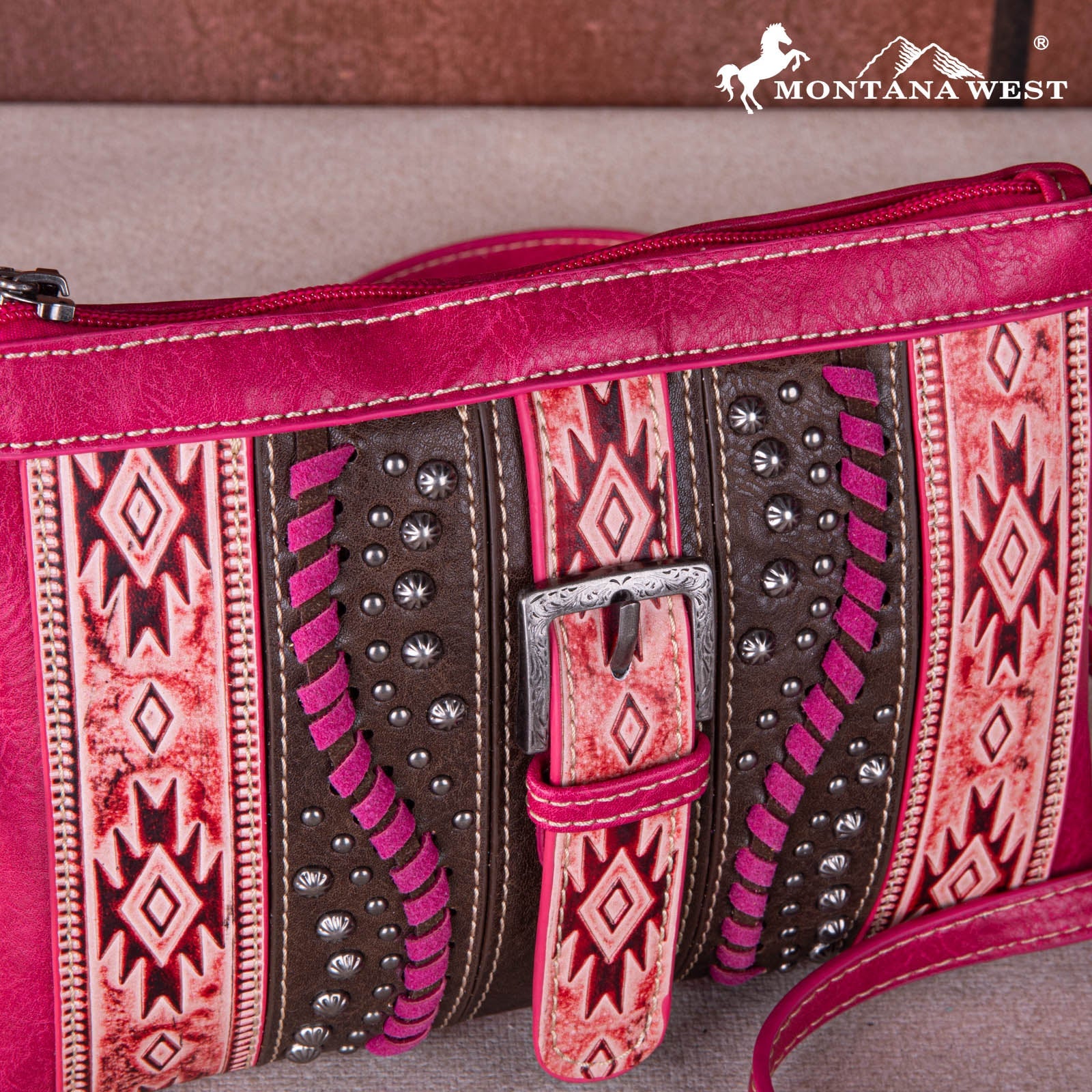 SALE Montana West Aztec Tooled Collection Clutch/Crossbody