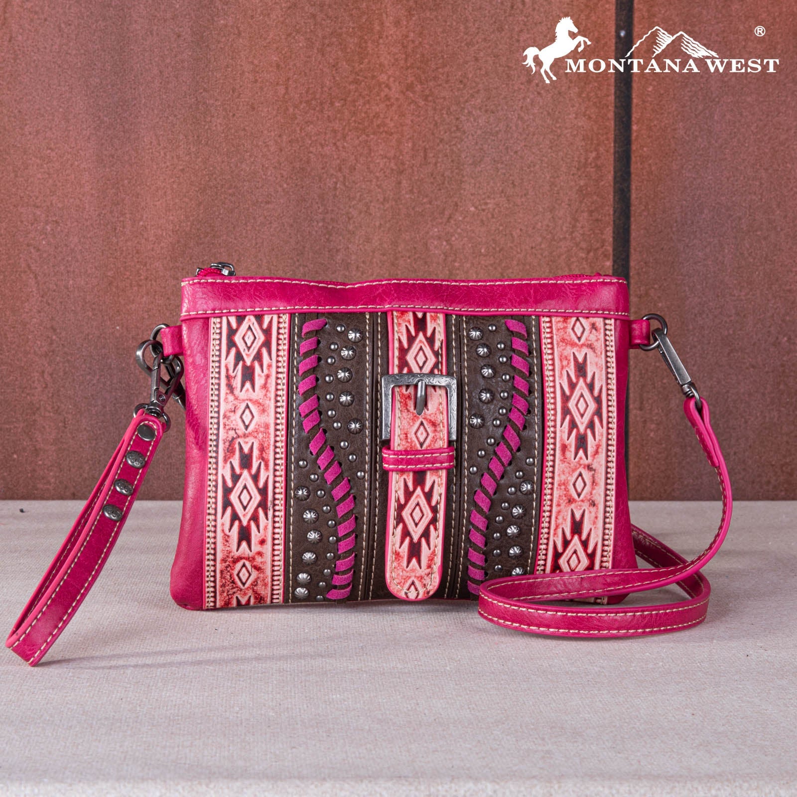 SALE Montana West Aztec Tooled Collection Clutch/Crossbody