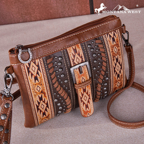 SALE Montana West Aztec Tooled Collection Clutch/Crossbody