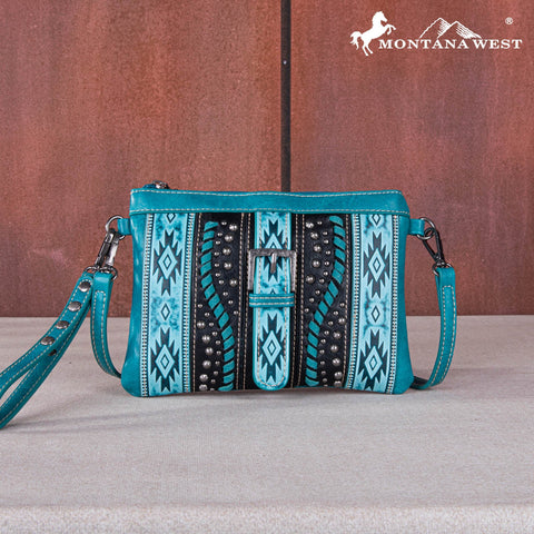 SALE Montana West Aztec Tooled Collection Clutch/Crossbody