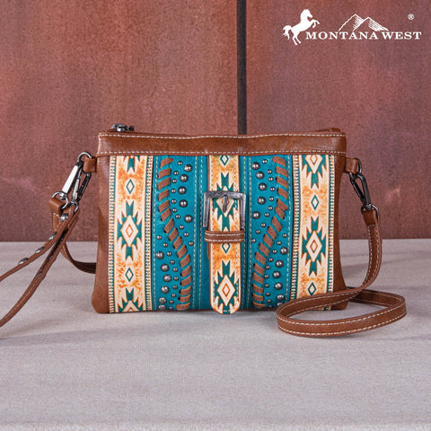 SALE Montana West Aztec Tooled Collection Clutch/Crossbody