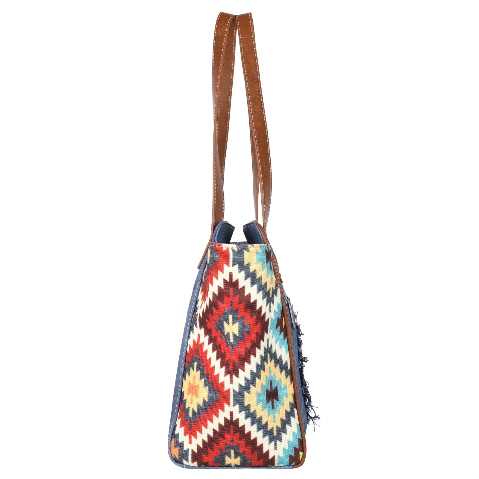 Montana West Embroidered Aztec Denim Tote Set - Montana West World